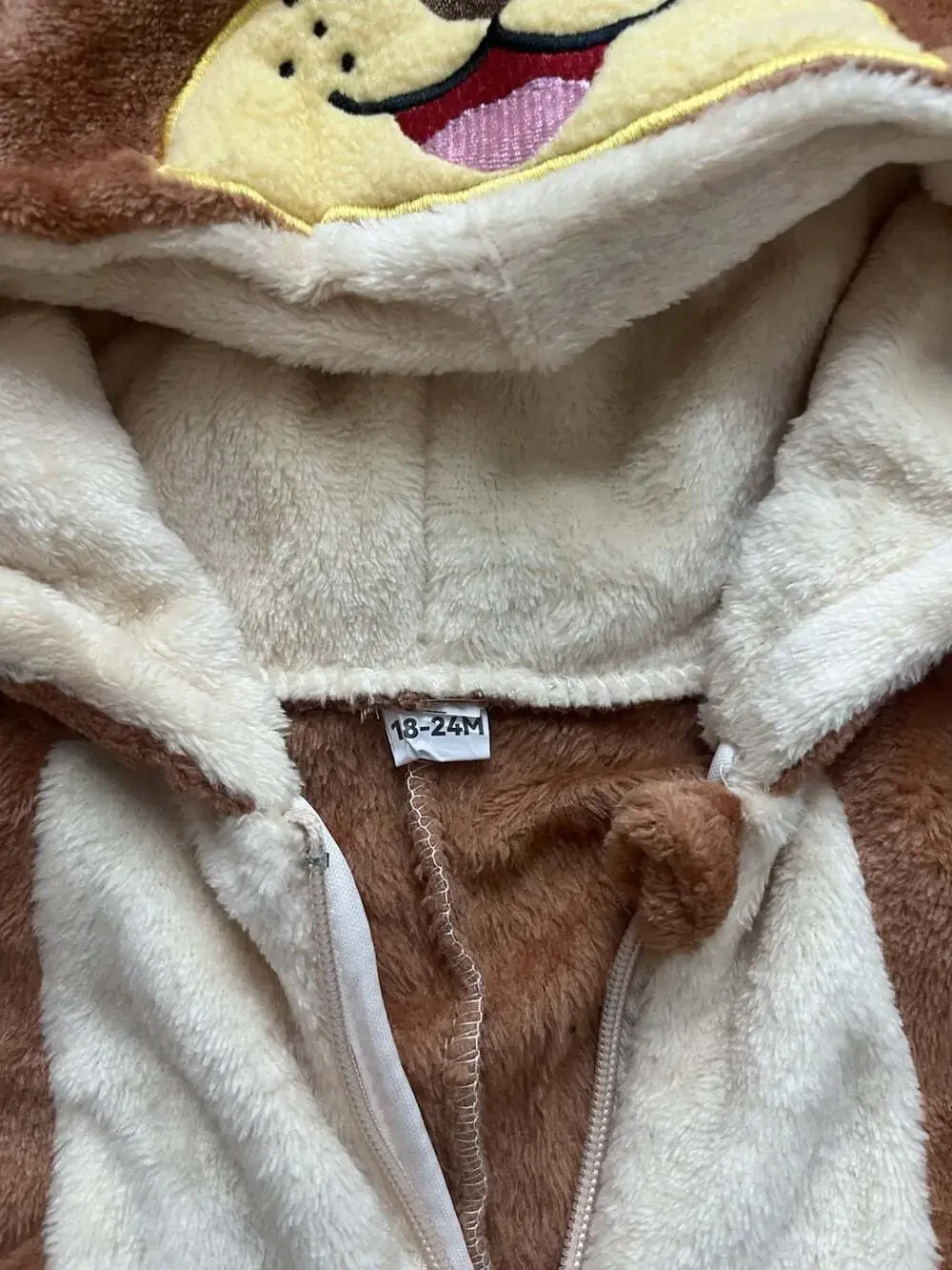Lion Costume Halloween 18-24 month Toddler one piece warm hood Jungle Animal EUC